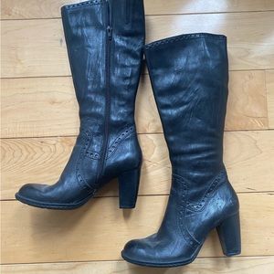 Born size 6 / 36.5 Black Leather Tall Boots